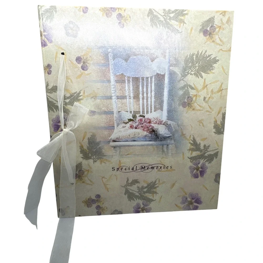 Hallmark Special Memories Floral Photo Album Ribbon Tie 3-Ring Binder 32 Pages